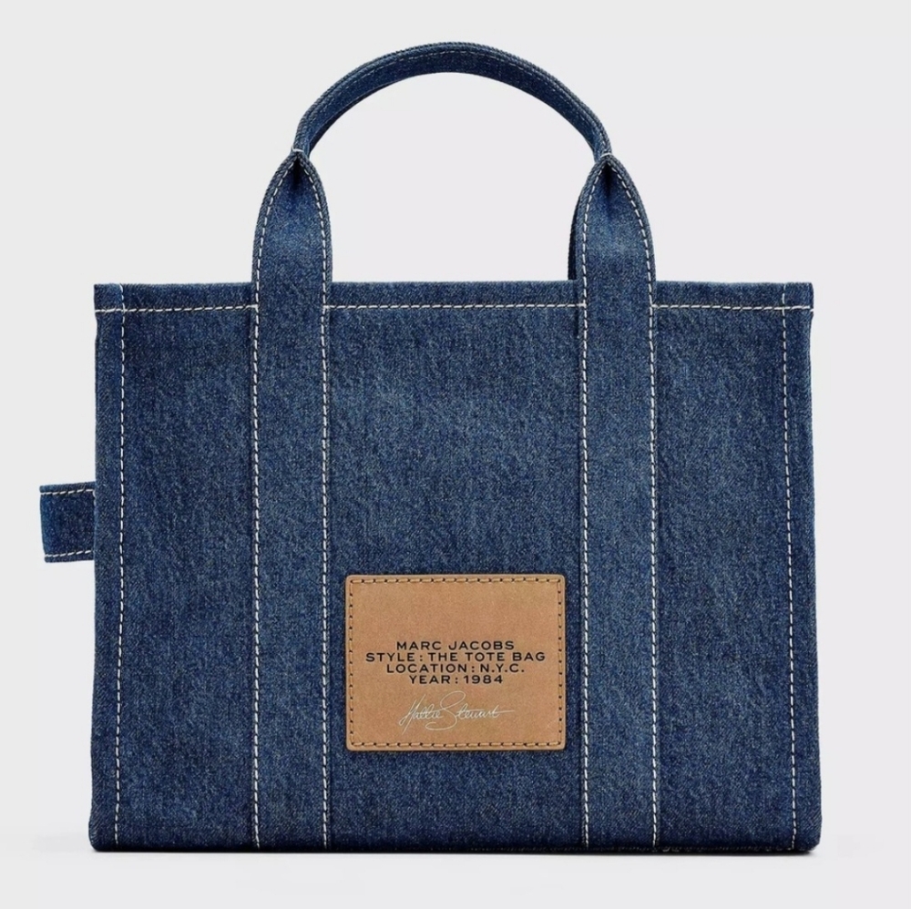 AUTHENTIC Marc Jacobs X Hattie Stewart Denim The Tote Bag -Medium - Picture 3 of 8